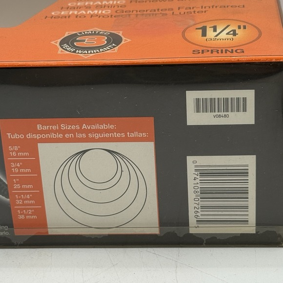 BabylissPro Professional 430°F 1 1/4" Porcelain Ceramic Curling Iron New - Picture 12 of 12